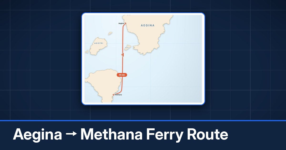 Aegina to Methana ferry route summary