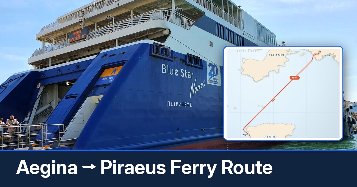 Aegina to Piraeus ferry route summary
