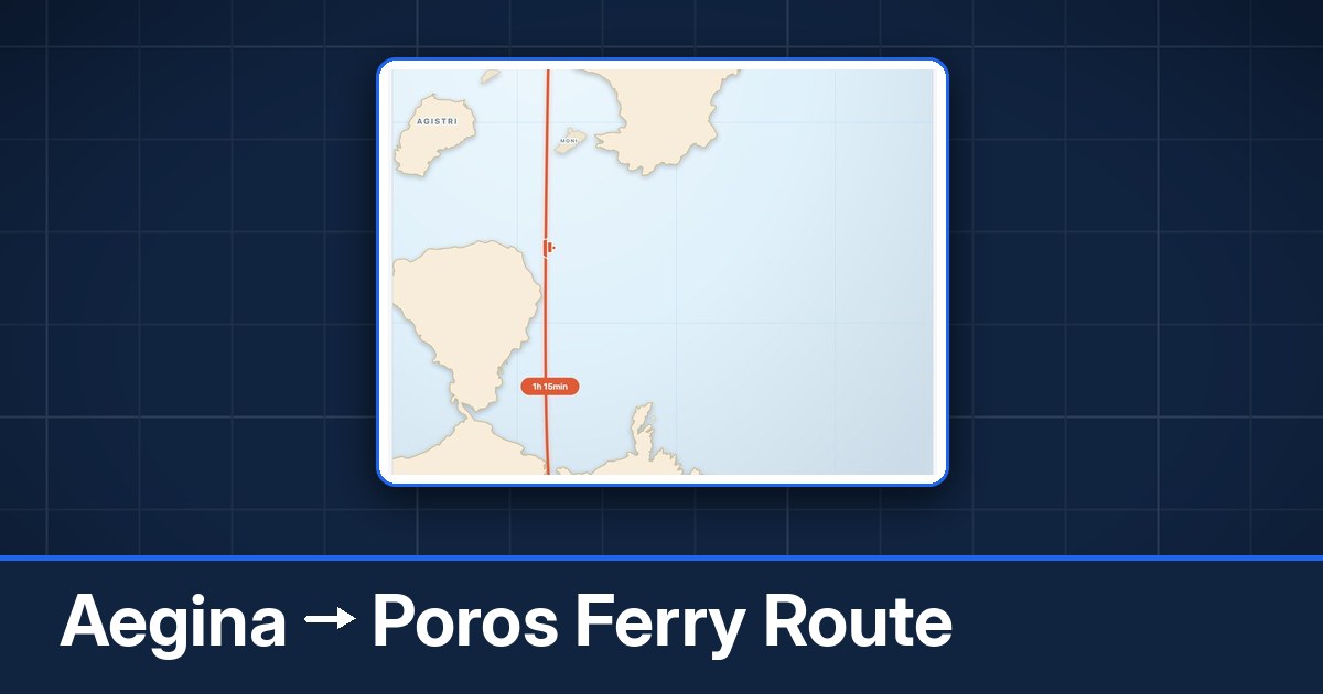 Aegina to Poros ferry route summary