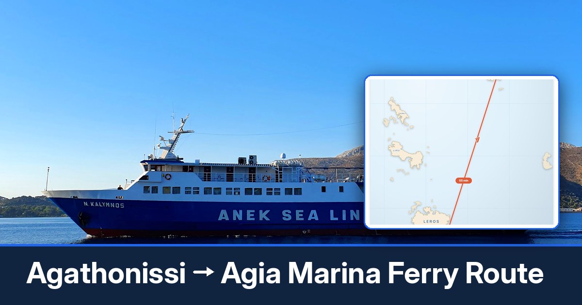 Agathonissi to Agia Marina ferry route summary