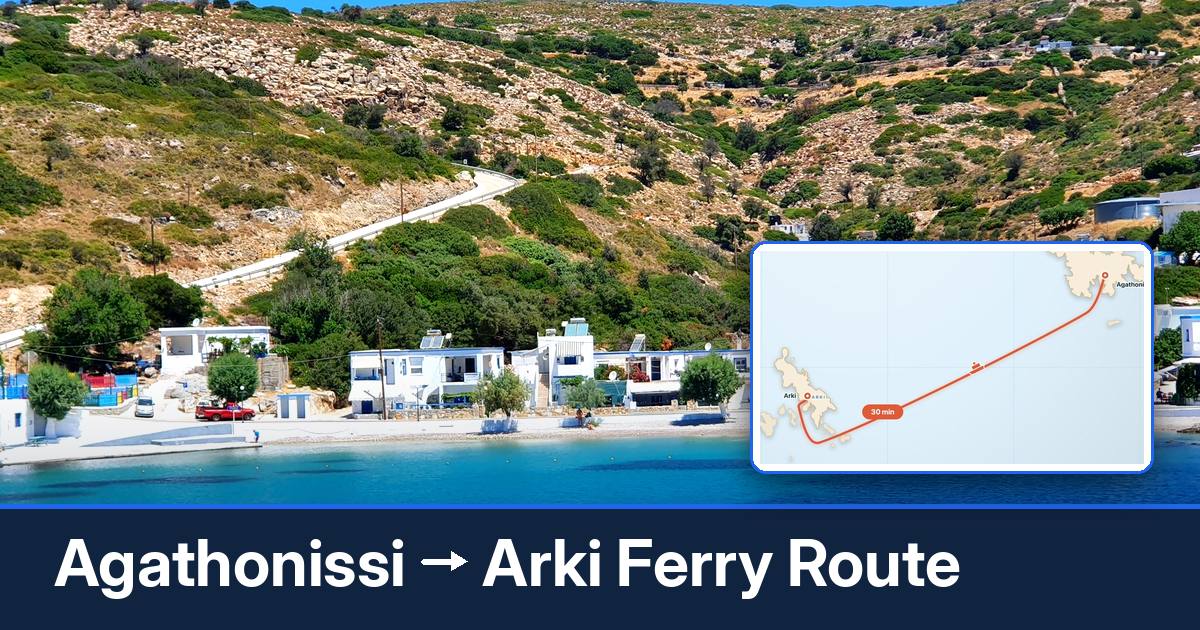 Agathonissi to Arki ferry route summary