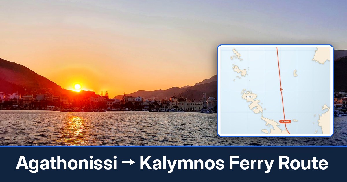 Agathonissi to Kalymnos ferry route summary
