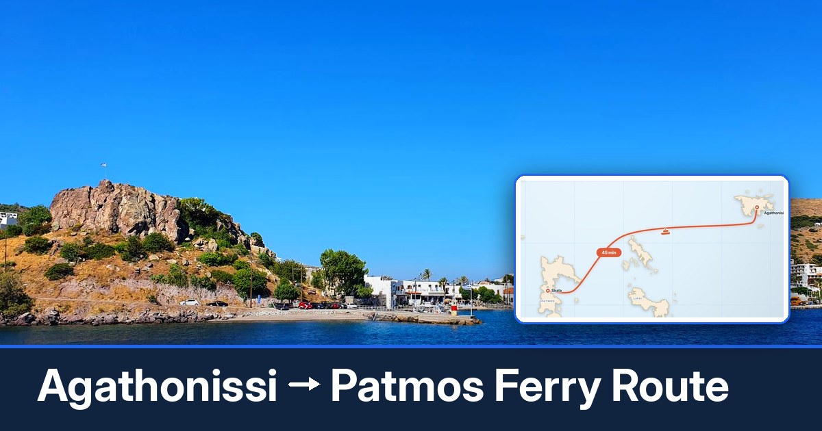 Agathonissi to Patmos ferry route summary