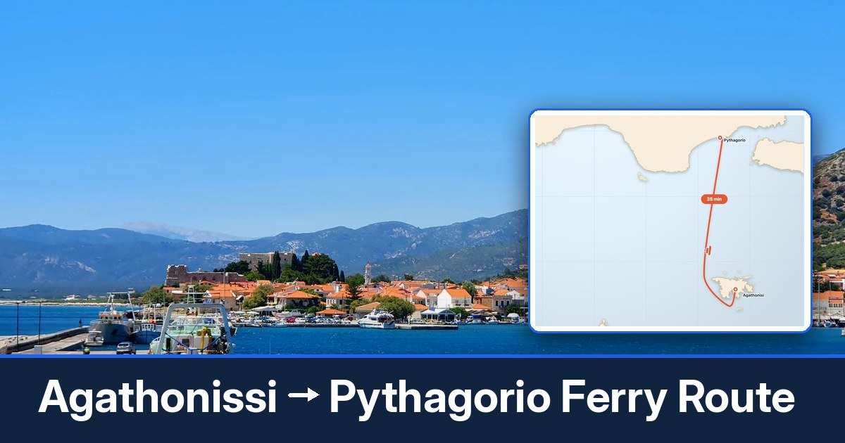 Agathonissi to Pythagorio ferry route summary