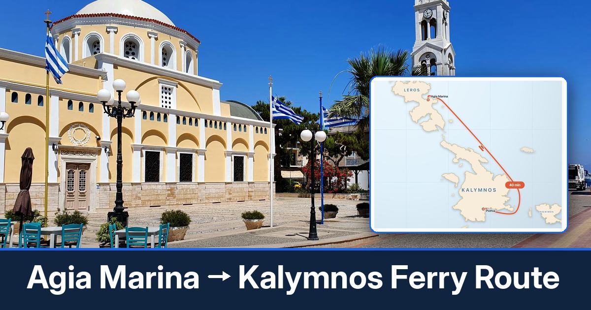 Agia Marina to Kalymnos ferry route summary