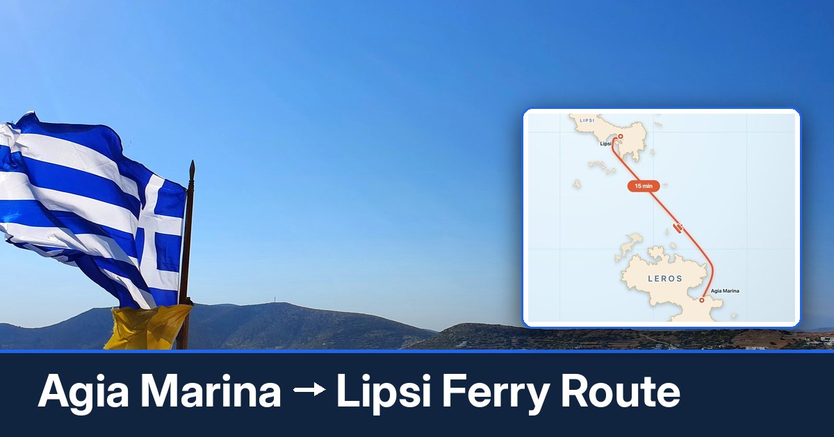 Agia Marina to Lipsi ferry route summary