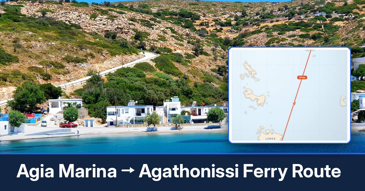 Agia Marina to Agathonissi ferry route summary