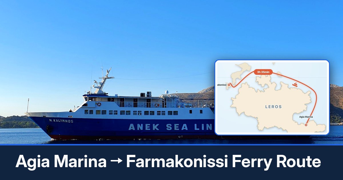 Agia Marina to Farmakonissi ferry route summary