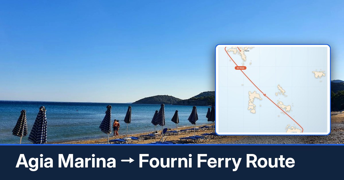 Agia Marina to Fourni ferry route summary