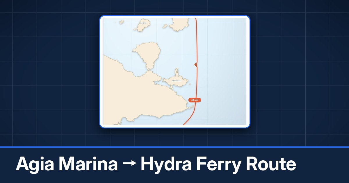 Agia Marina to Hydra ferry route summary