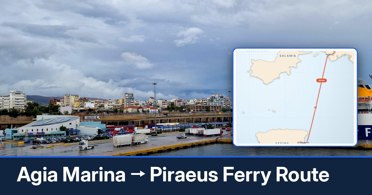Agia Marina to Piraeus ferry route summary