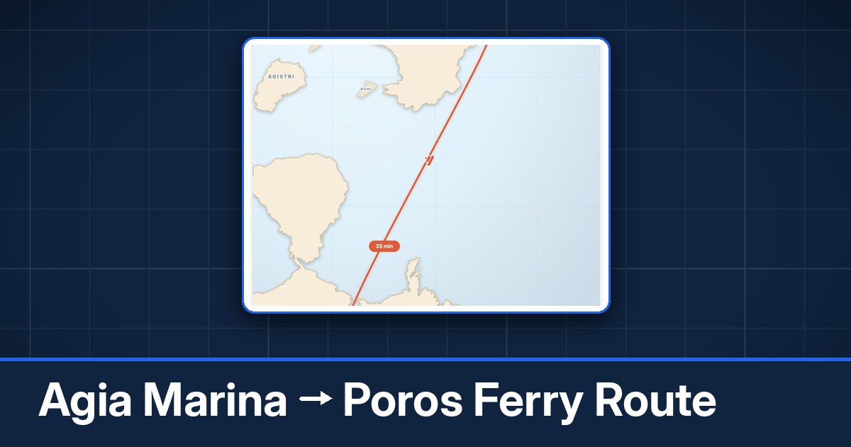 Agia Marina to Poros ferry route summary