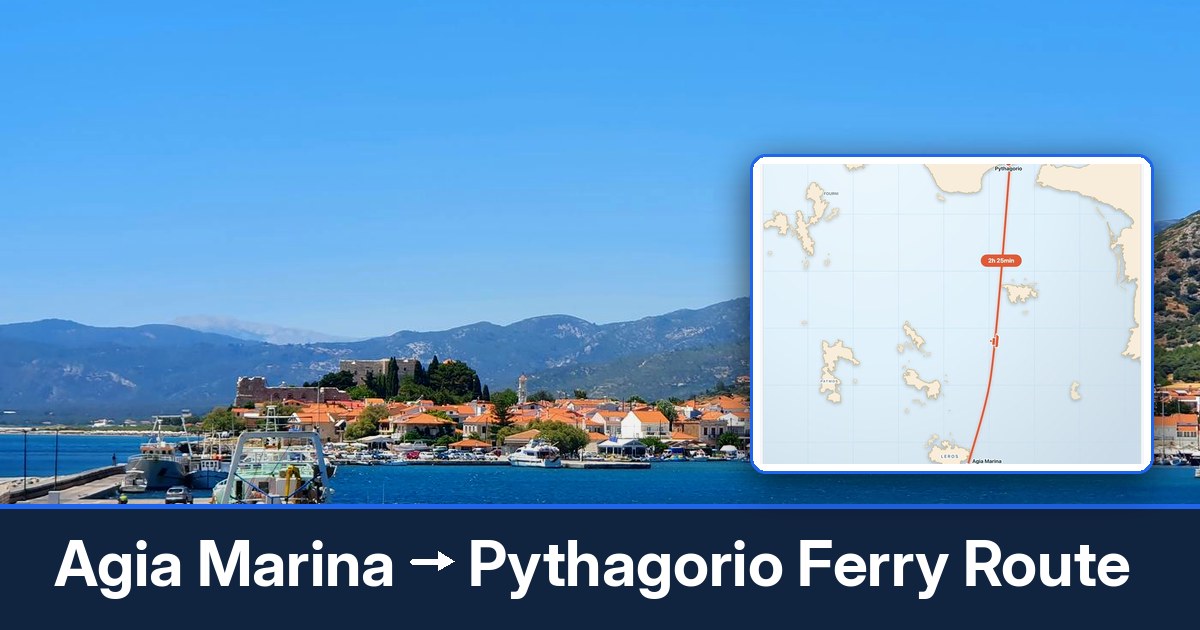 Agia Marina to Pythagorio ferry route summary