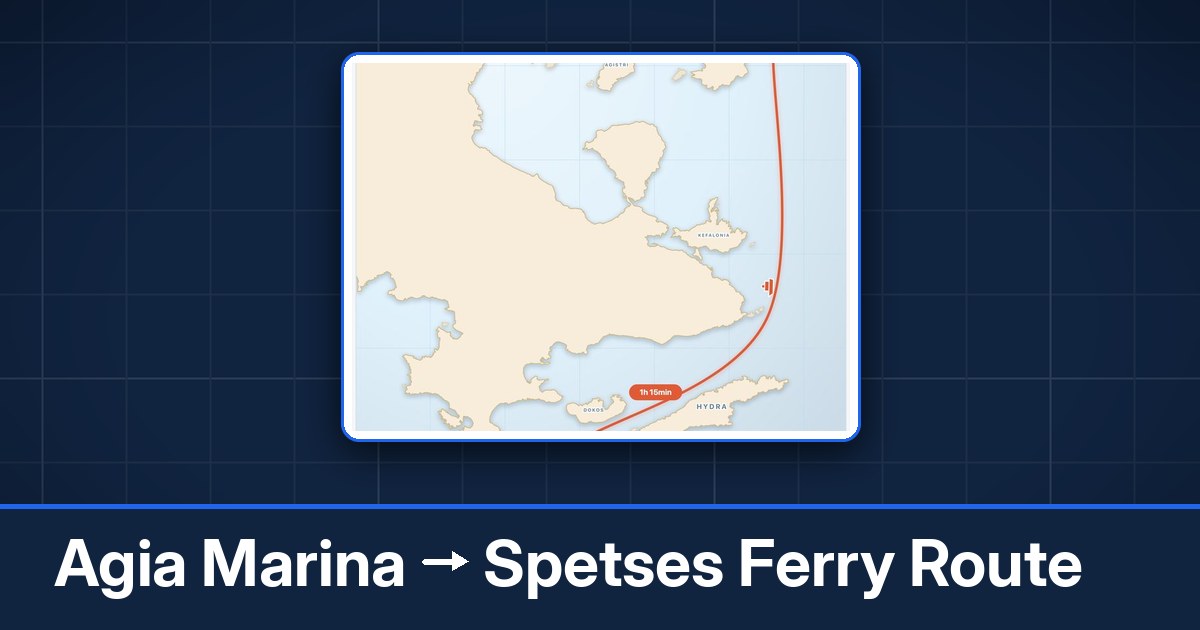 Agia Marina to Spetses ferry route summary