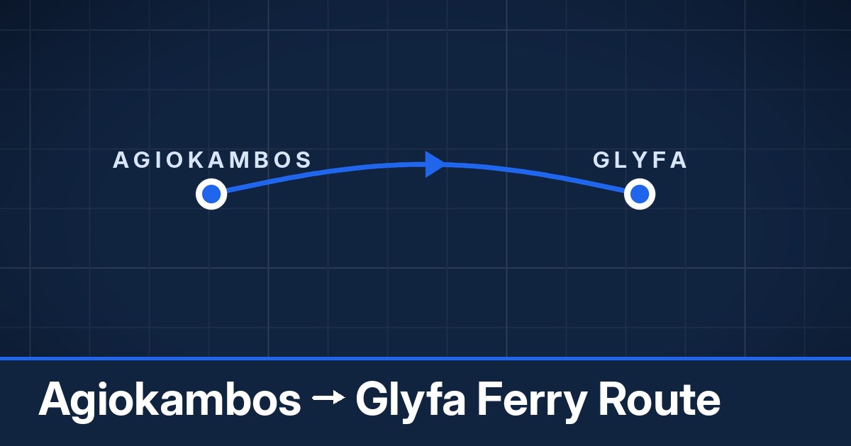 Agiokambos to Glyfa ferry route summary