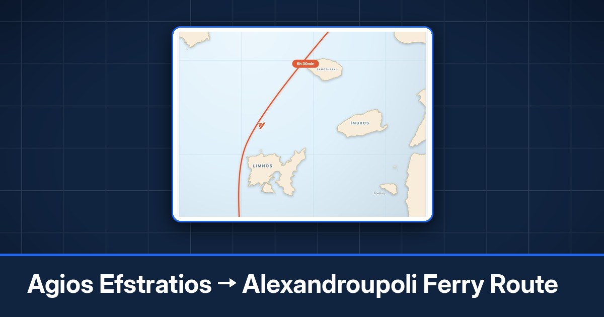Agios Efstratios to Alexandroupoli ferry route summary