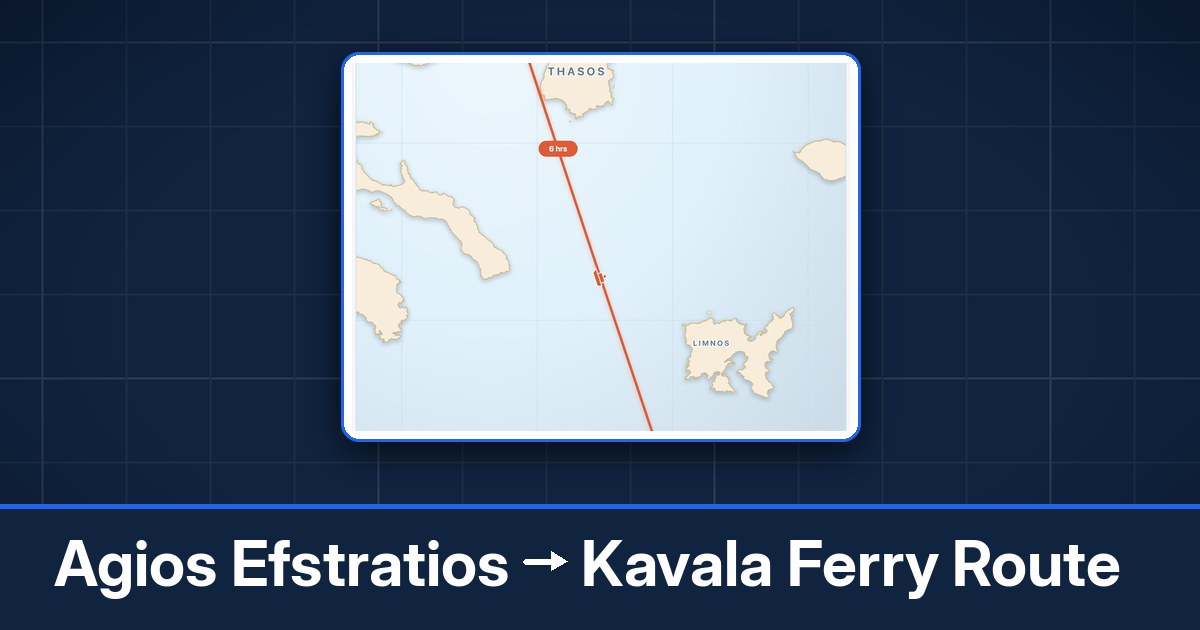 Agios Efstratios to Kavala ferry route summary