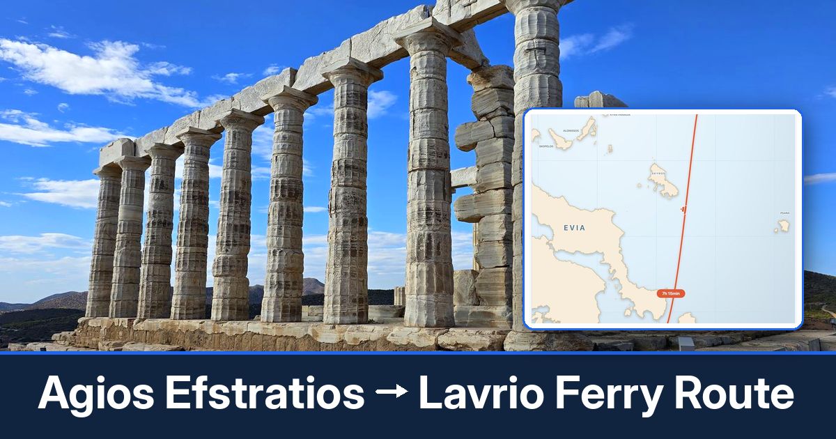 Agios Efstratios to Lavrio ferry route summary