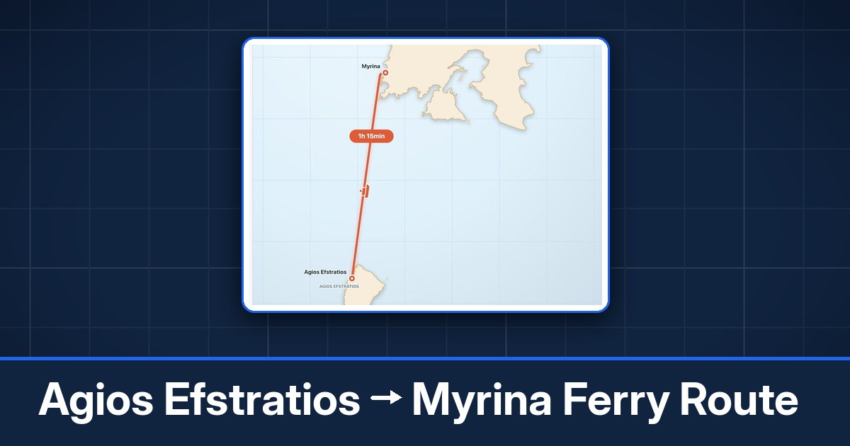 Agios Efstratios to Myrina ferry route summary