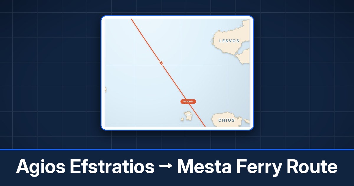 Agios Efstratios to Mesta ferry route summary