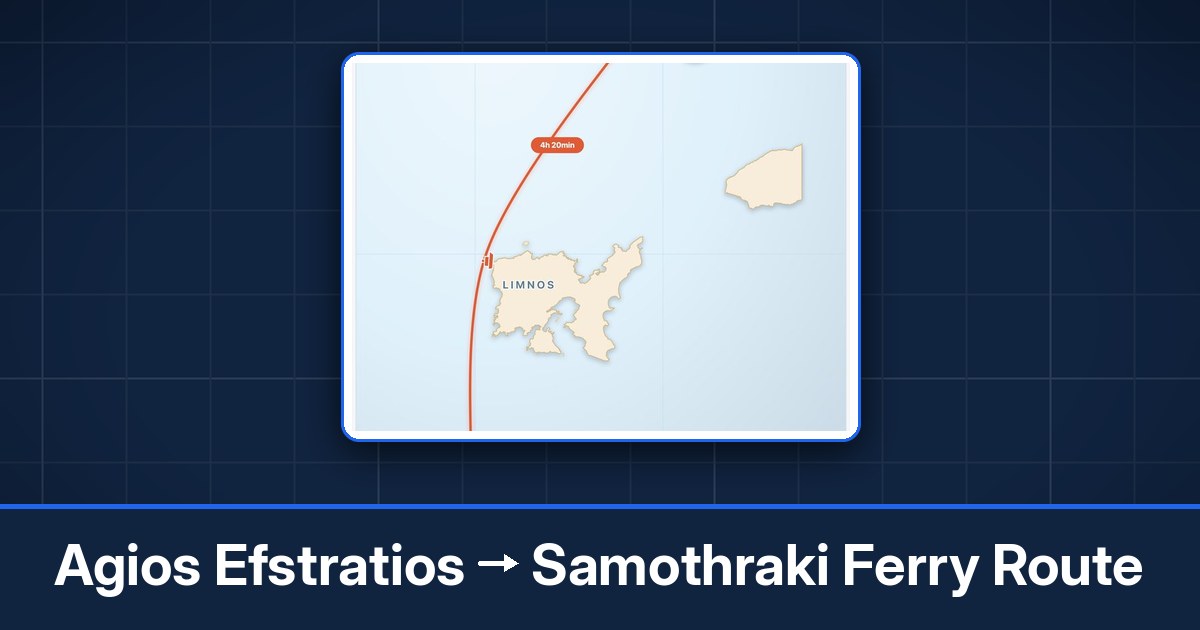 Agios Efstratios to Samothraki ferry route summary