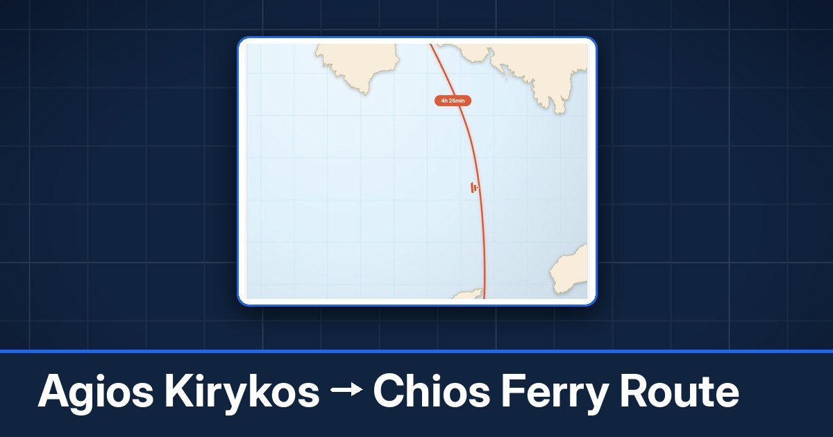 Agios Kirykos to Chios ferry route summary