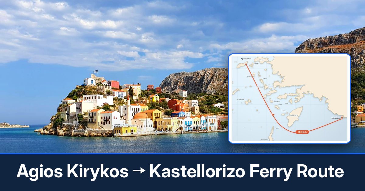 Agios Kirykos to Kastellorizo ferry route summary