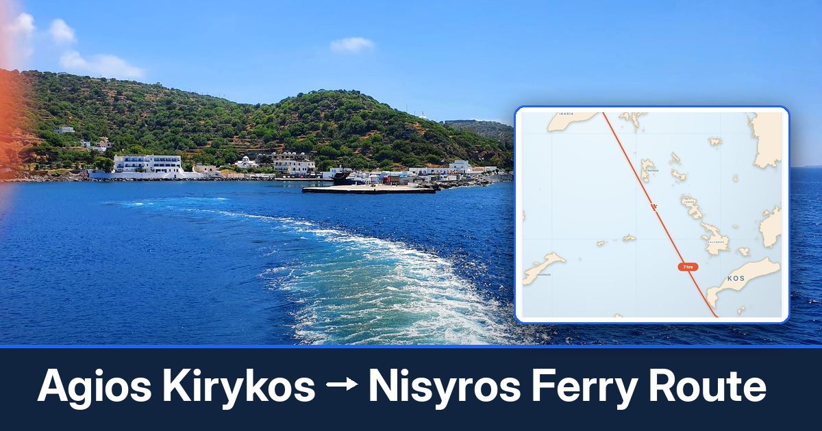 Agios Kirykos to Nisyros ferry route summary