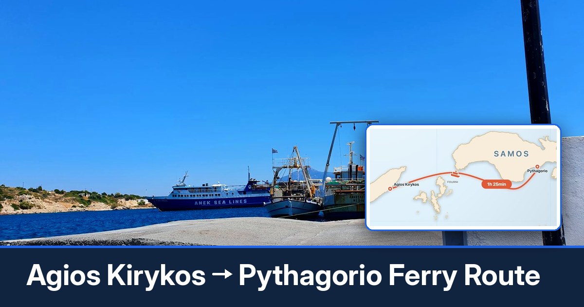 Agios Kirykos to Pythagorio ferry route summary