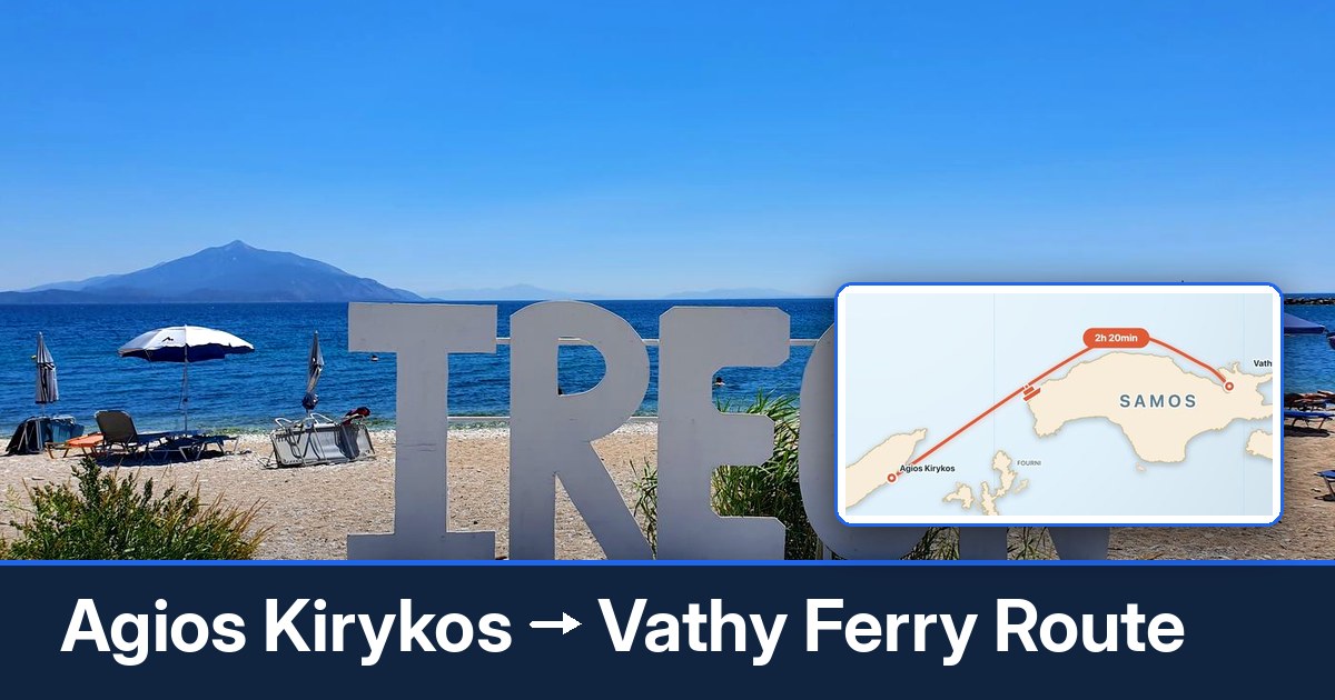 Agios Kirykos to Vathy ferry route summary