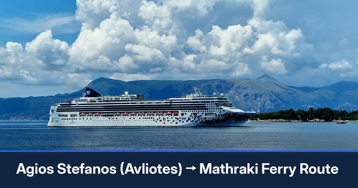 Agios Stefanos (Avliotes) to Mathraki ferry route summary