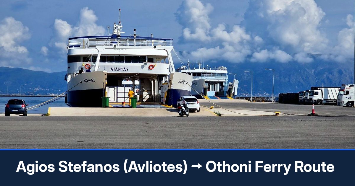 Agios Stefanos (Avliotes) to Othoni ferry route summary