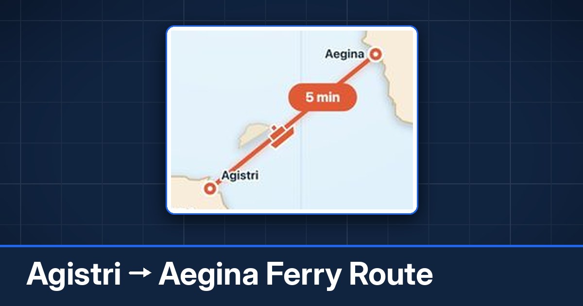 Agistri to Aegina ferry route summary