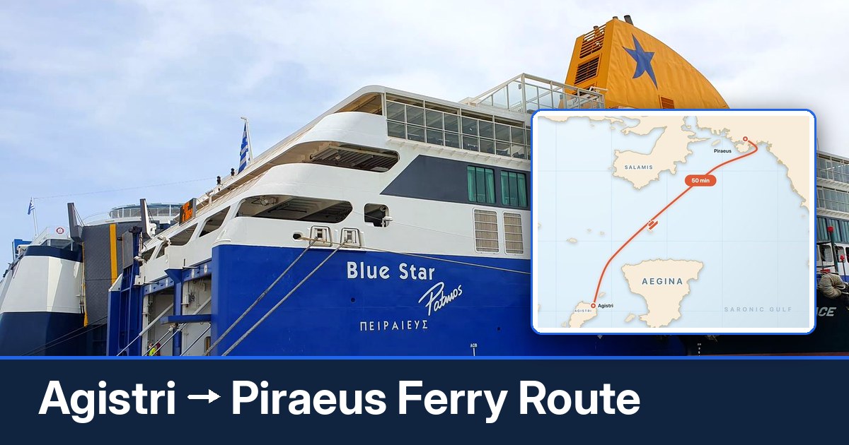 Agistri to Piraeus ferry route summary