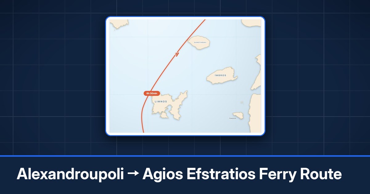 Alexandroupoli to Agios Efstratios ferry route summary