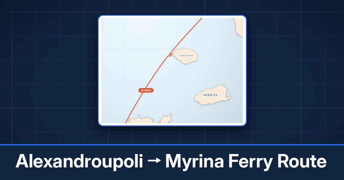 Alexandroupoli to Myrina ferry route summary