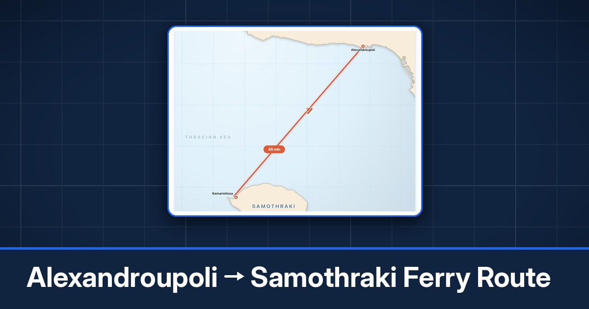 Alexandroupoli to Samothraki ferry route summary