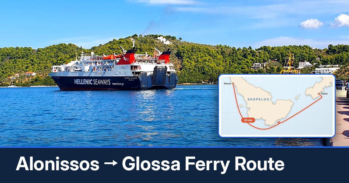 Alonissos to Glossa ferry route summary