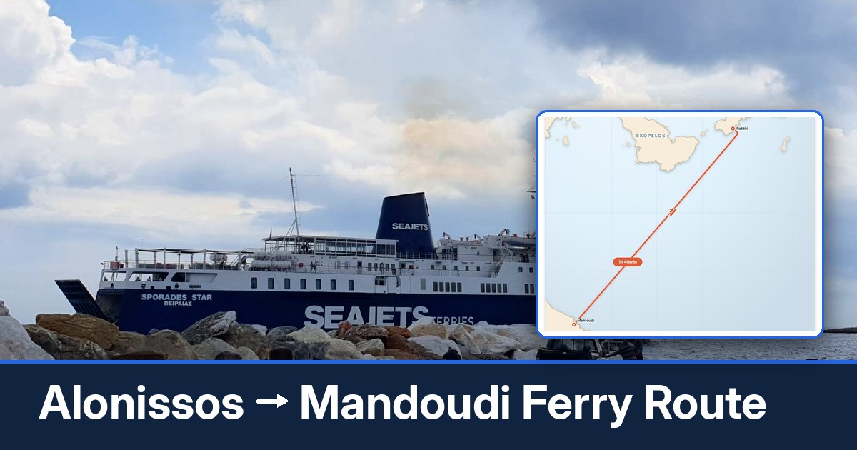 Alonissos to Mandoudi ferry route summary
