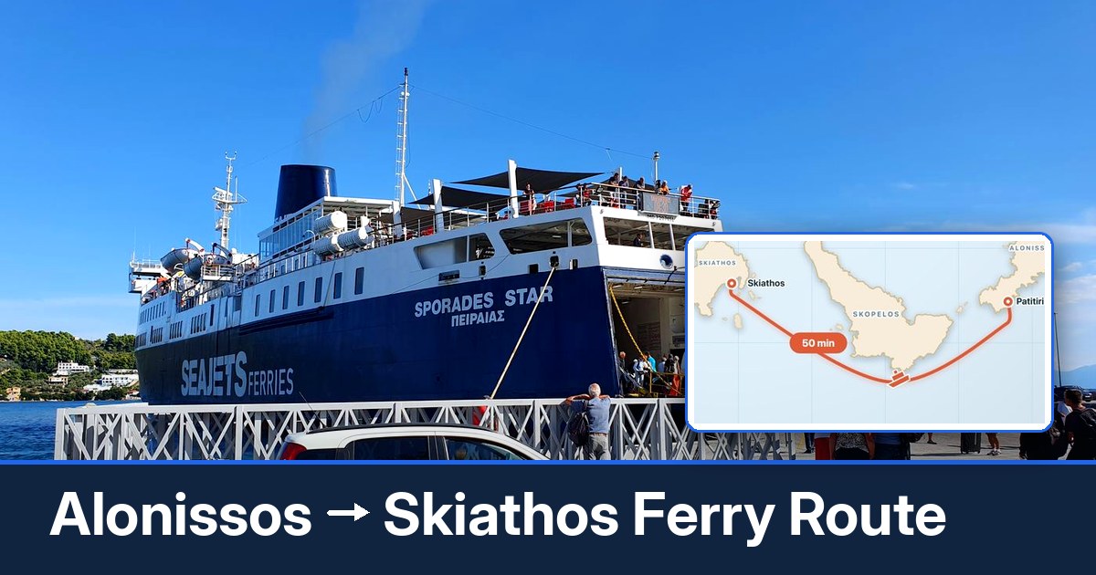 Alonissos to Skiathos ferry route summary
