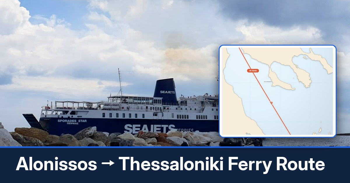 Alonissos to Thessaloniki ferry route summary