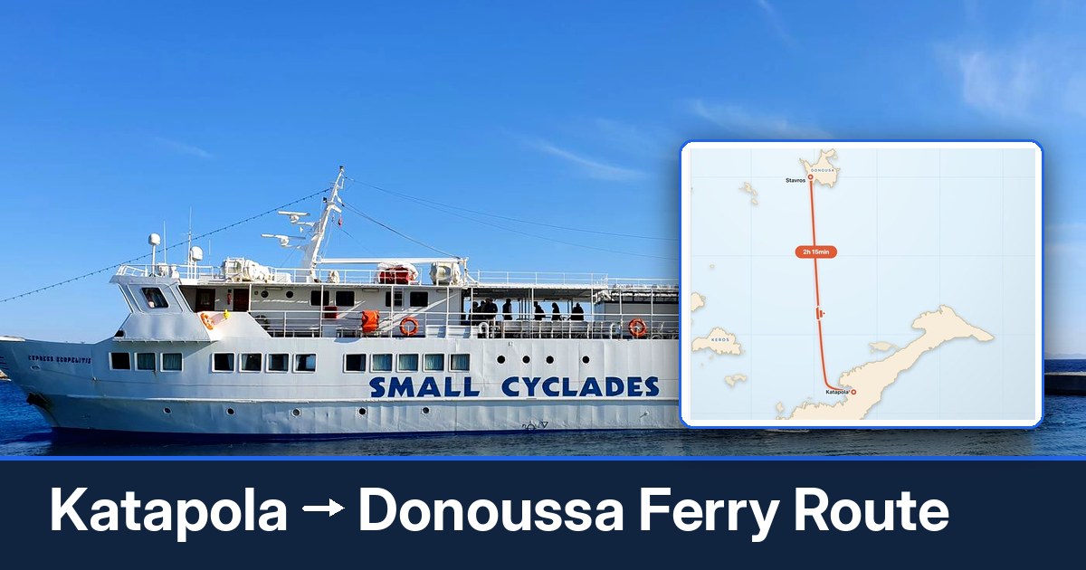 Katapola to Donoussa ferry route summary