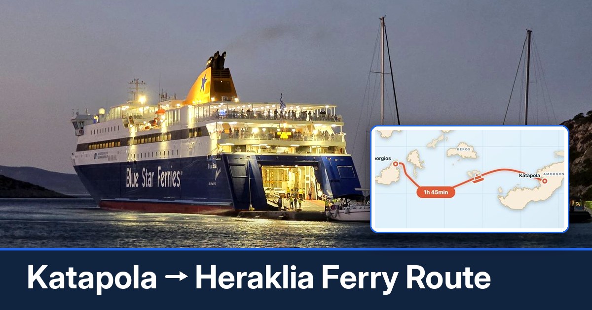 Katapola to Heraklia ferry route summary