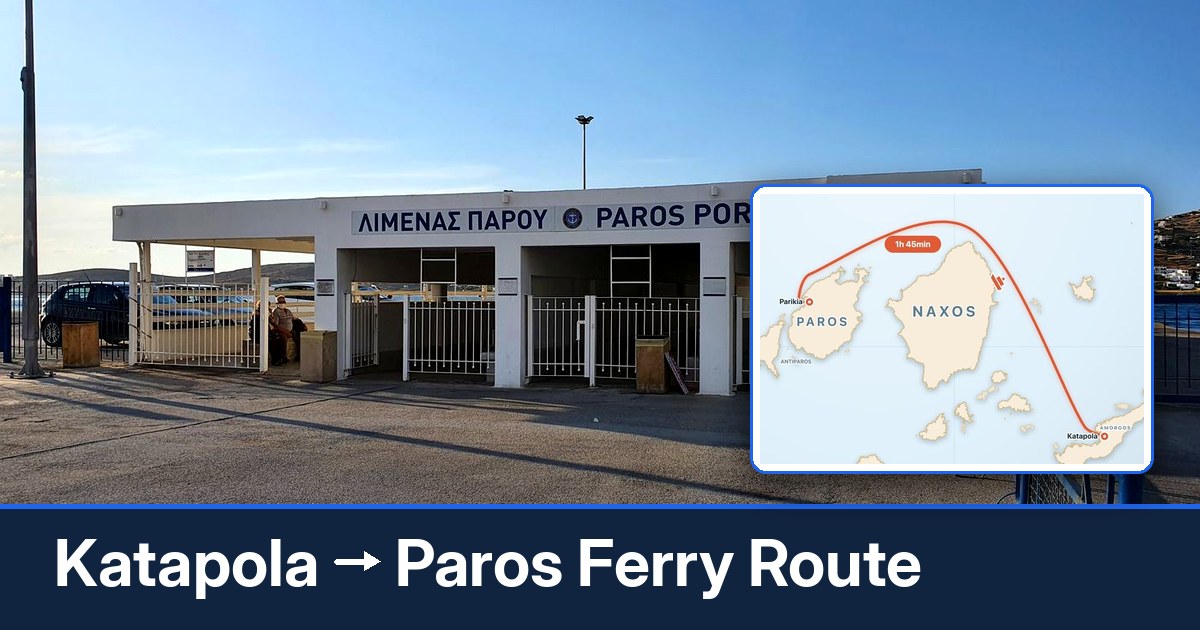 Katapola to Paros ferry route summary