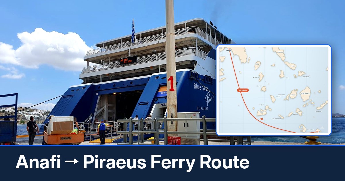 Anafi to Piraeus ferry route summary