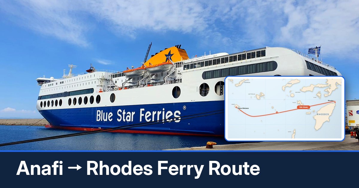 Anafi to Rhodes ferry route summary