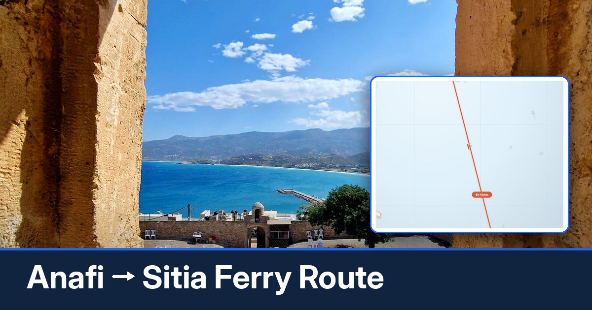 Anafi to Sitia ferry route summary