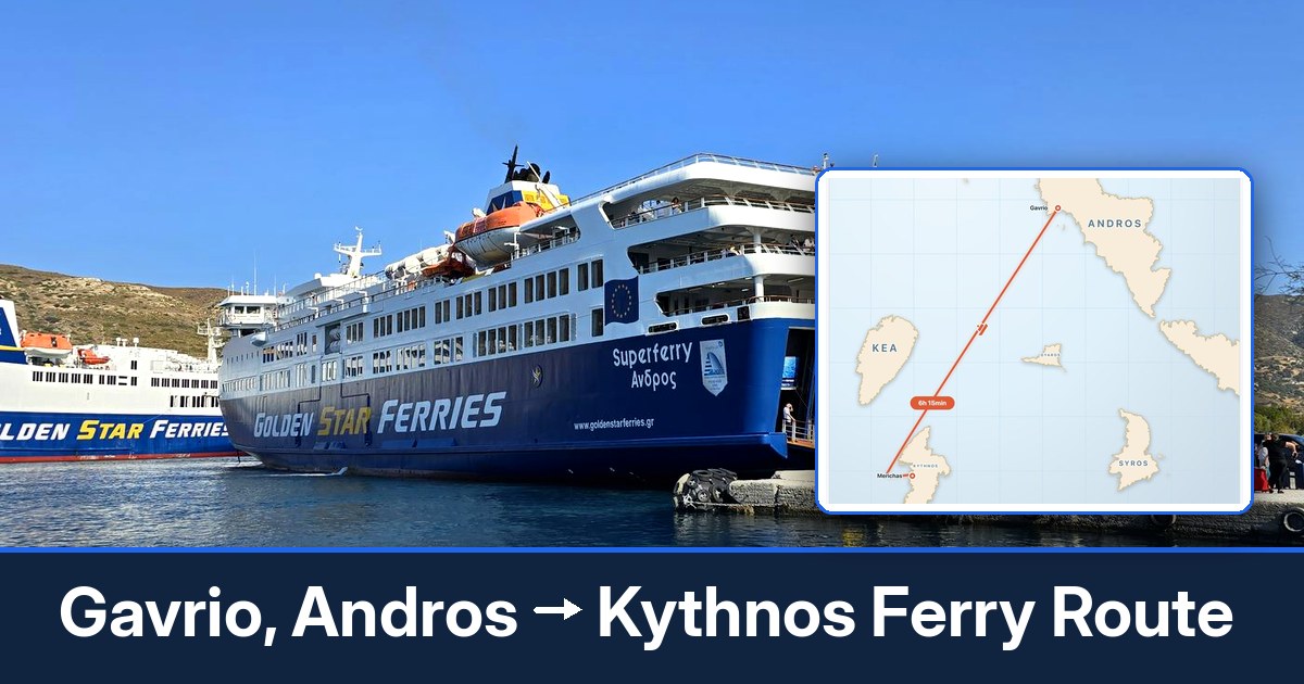 Gavrio, Andros to Kythnos ferry route summary