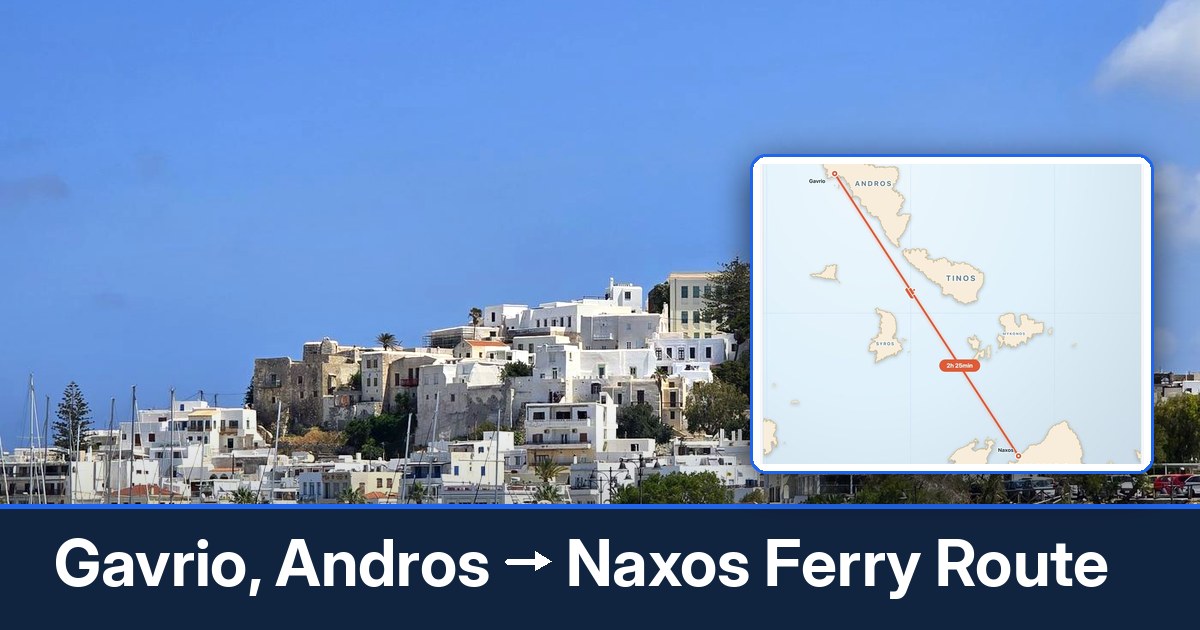 Gavrio, Andros to Naxos ferry route summary