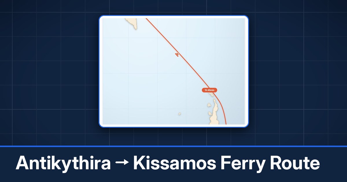 Antikythira to Kissamos ferry route summary